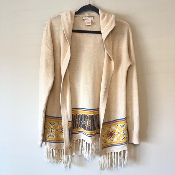 Flying Tomato Sweaters - Flying Tomato Hooded Fringe Sweater
